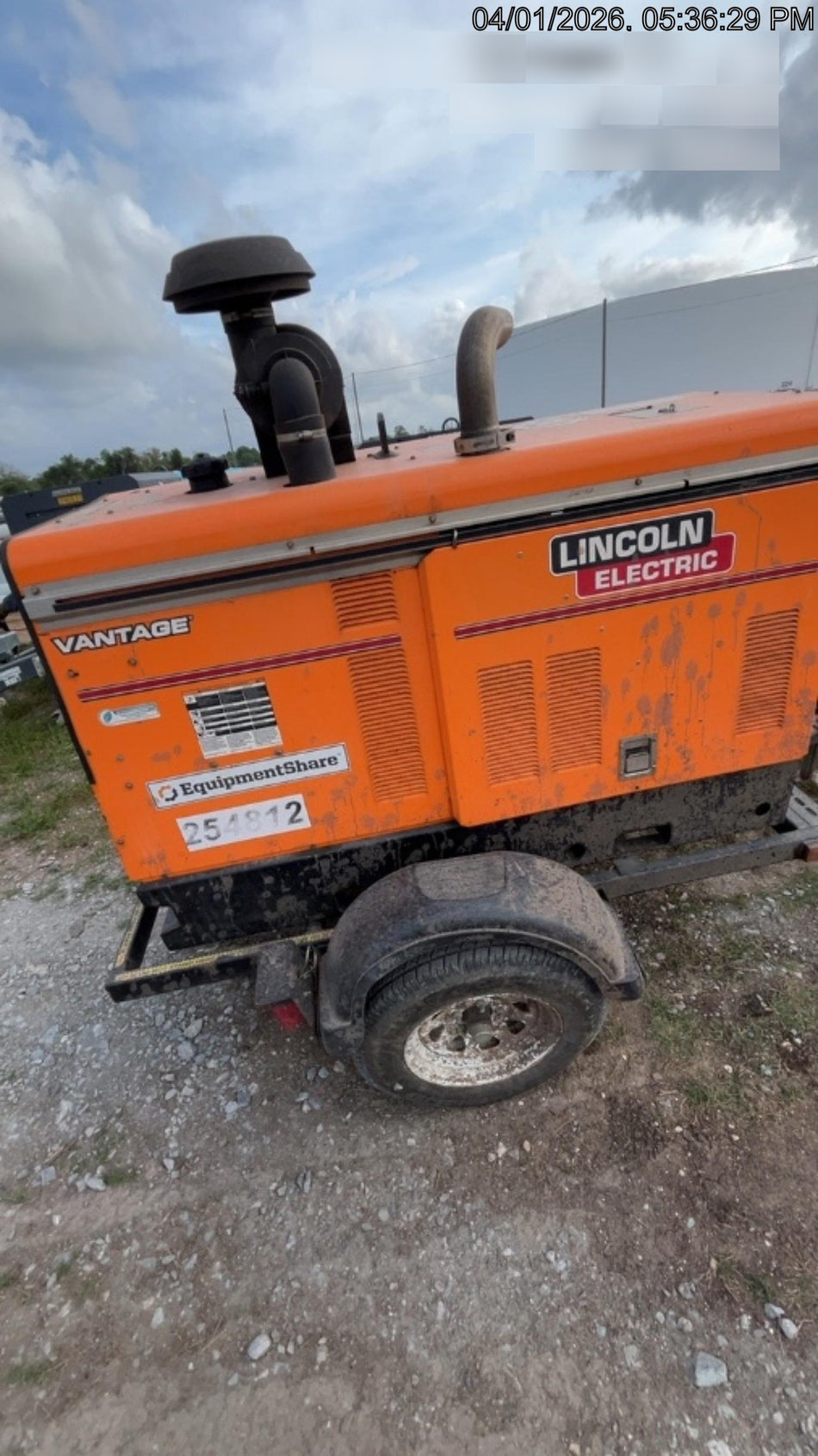 2022 Lincoln Electric Vantage 549X Crosslink Technology, Trailer Mounted, ES Decals, T3