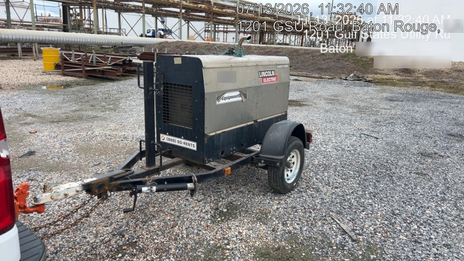 2019 Lincoln Electric Vantage 322 Welder Ready-Pak 3, Two wheel trailer, Fender and Light kit, Cable Rack