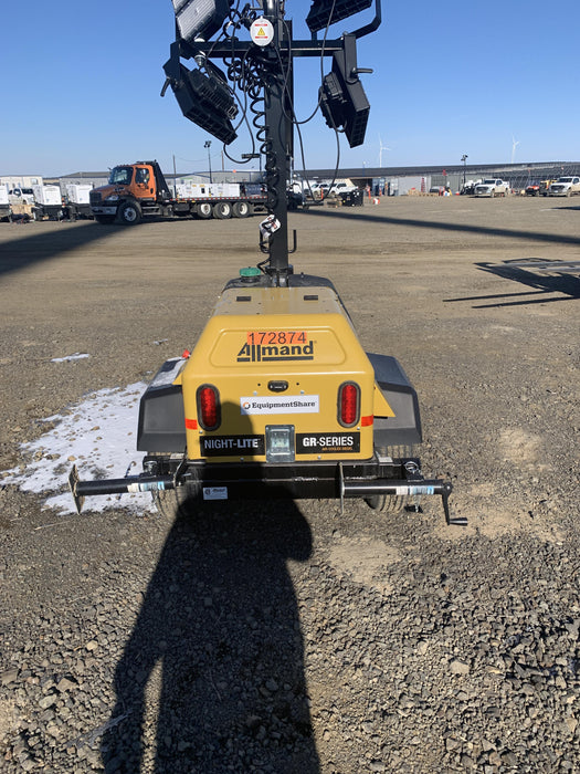 2021 Allmand NLV3GR (4) LED Light Fixture 350W, 23' Vertical Mast, 3kW Prime, Towable, Deep Sea L401, Leveling Jacks, Yanmar T4F 5.8hp