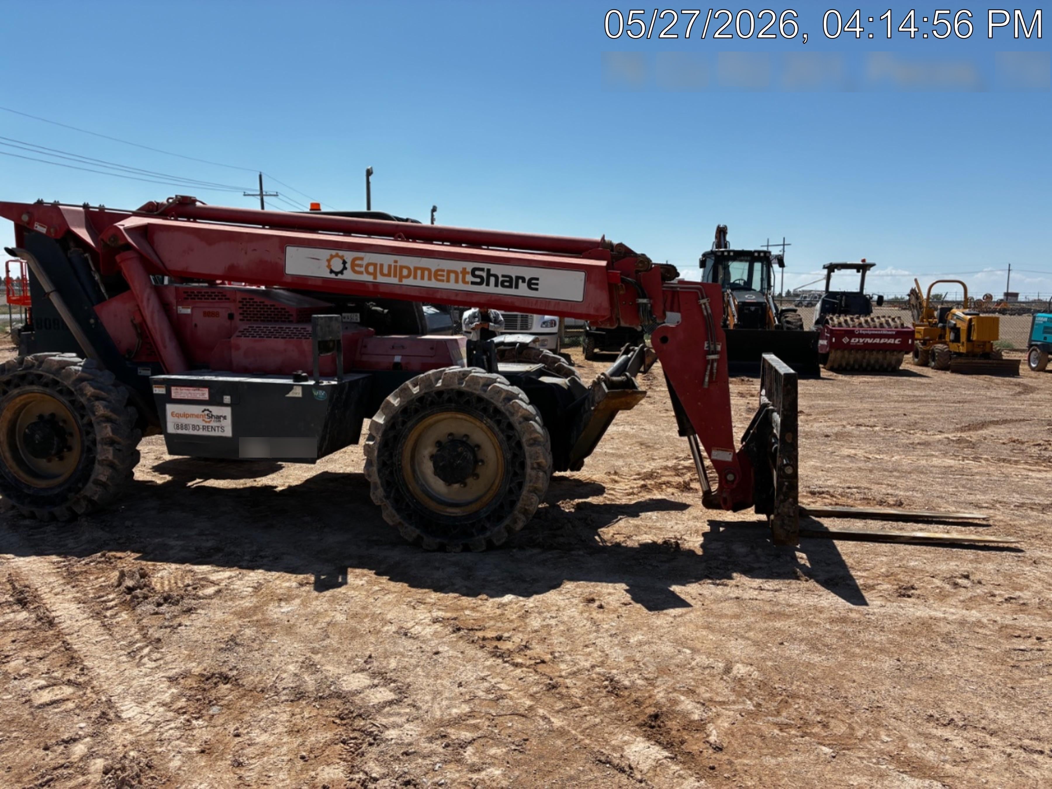 2018 Manitou MTA10055 Manitou MTA 10055 w/Open ROPS, Work Lights/Strobe, Aux Hyd, Solid Tires, Lift Hook, 66" Carriage, 60" Forks