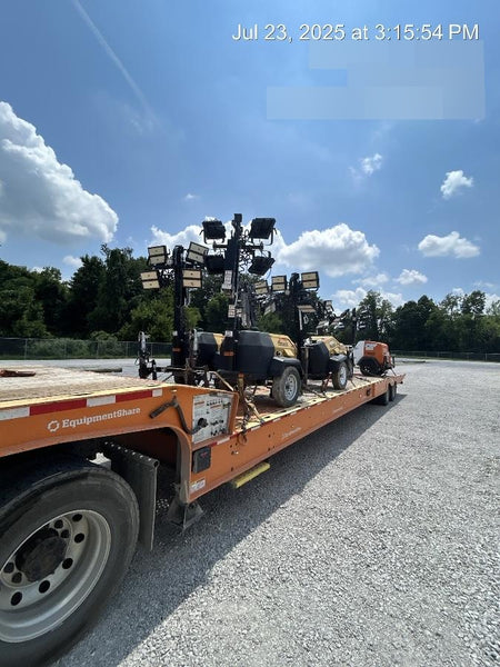 2022 Allmand NLV3GR (4) LED Light Fixture 350W, 23' Vertical Mast, 3kW Prime, Towable, Deep Sea L401, Leveling Jacks, Yanmar T4F 5.8hp
