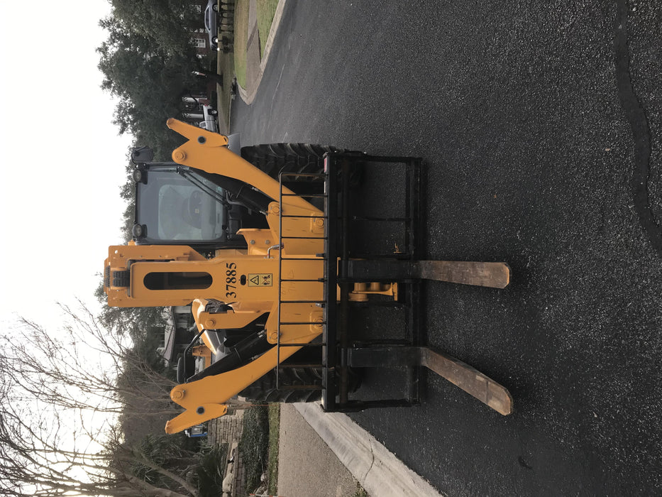 2019 JCB 510-56 74 HP w/CAB/HVAC, Beacon, Worklights, Aux Hydraulics, Solid Tires 66" Carriage/60" Forks