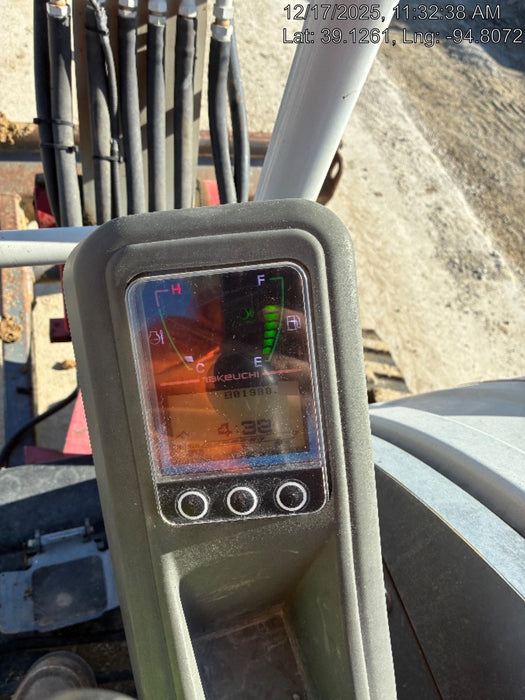 2019 Takeuchi TB240 Takeuchi TB240 Canopy w/Rubber Tracks, Auxiliary Hydraulics, Manual QC, Hydraulic Thumb, 12/18/24" Buckets