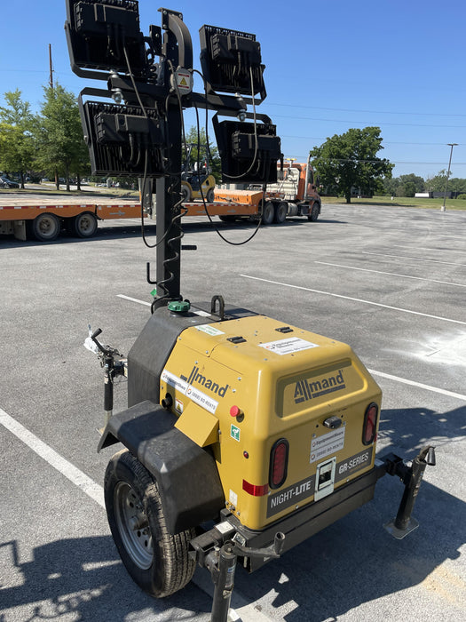 2022 Allmand NLV3GR (4) LED Light Fixture 350W, 23' Vertical Mast, 3kW Prime, Towable, Deep Sea L401, Leveling Jacks, Yanmar T4F 5.8hp