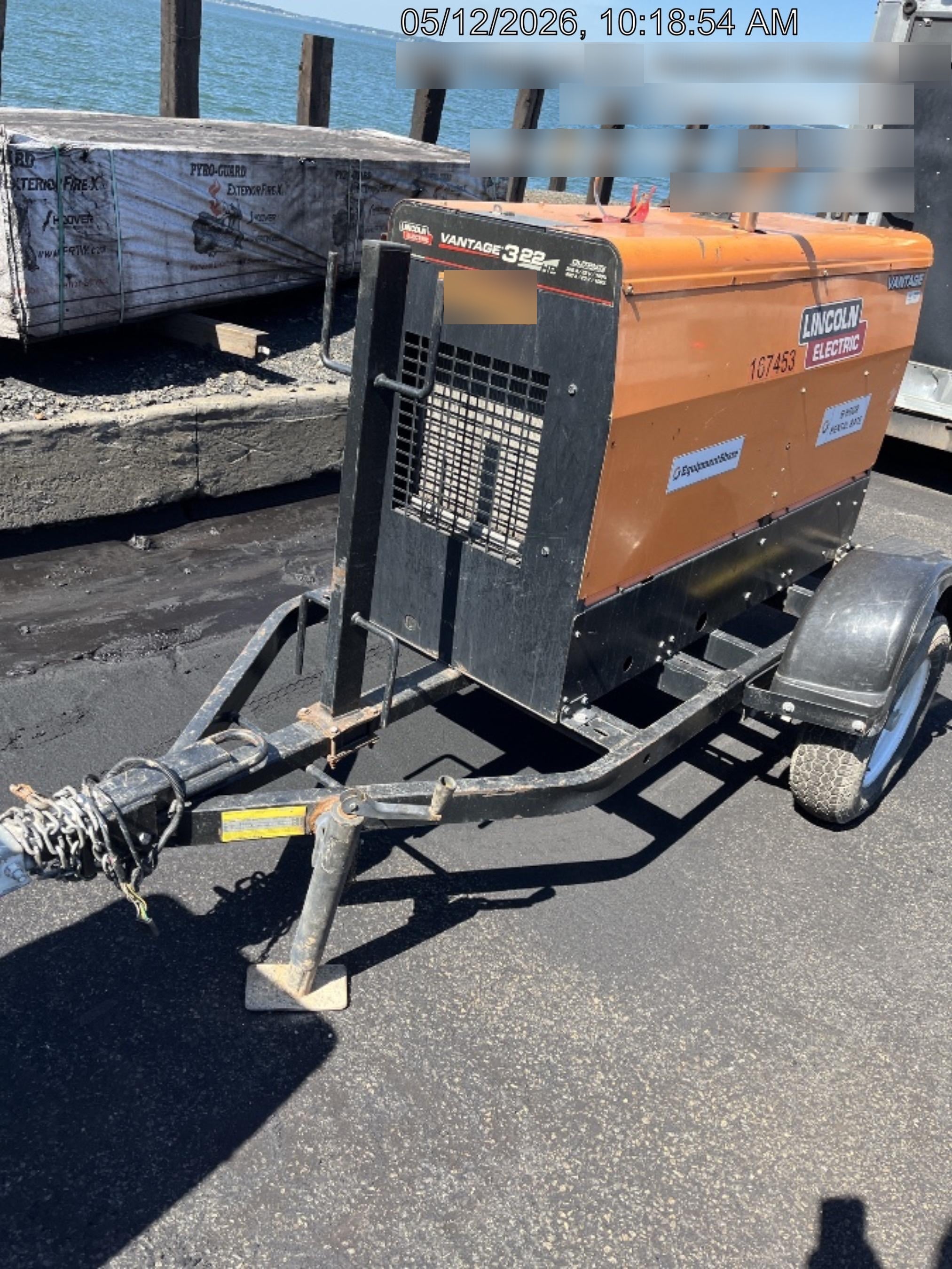 2021 Lincoln Electric Vantage 322 Vantage 322 Ready Pak 3 w/ Decals, ORANGE (includes trailer, cable rack, fender light kit) NO Telematics