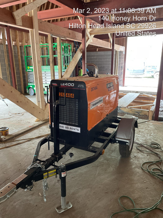 2022 Lincoln Electric LE400 Kubota V1505, Trlr, Cable Rack, Light Kit, ES Decals, T3