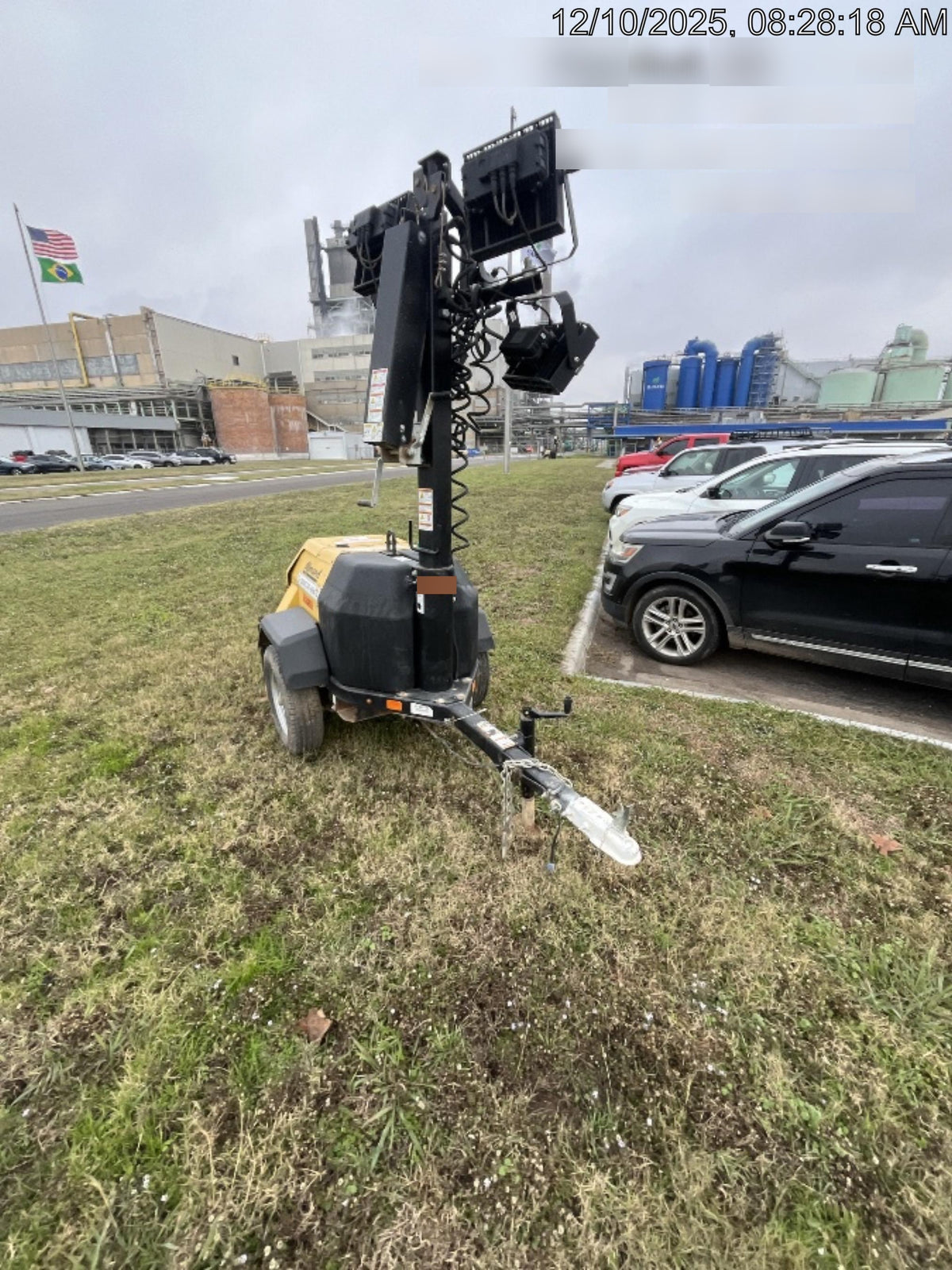 2022 Allmand NLV3GR (4) LED Light Fixture 350W, 23' Vertical Mast, 3kW Prime, Towable, Deep Sea L401, Leveling Jacks, Yanmar T4F 5.8hp