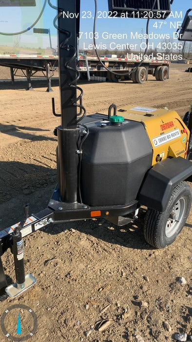 2022 Allmand NLV3GR (4) LED Light Fixture 350W, 23' Vertical Mast, 3kW Prime, Towable, ES Decals, T3