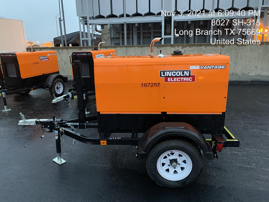 2021 Lincoln Electric Vantage 322 Vantage 322 Ready Pak 3 w/ Decals, ORANGE (includes trailer, cable rack, fender light kit) NO Telematics