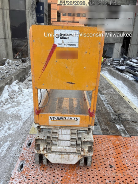 Custom Equipment HB-1430 Hy-Brid Scissor Lift
Platform capacity up to 670 lbs
Working height up to 20 ft
Weighs under 1,700 lbs
Non-marking wheels