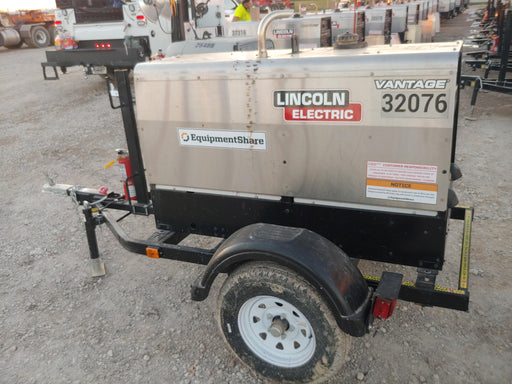2019 Lincoln Electric Vantage 322 Welder Ready-Pak 3, Two wheel trailer, Fender and Light kit, Cable Rack