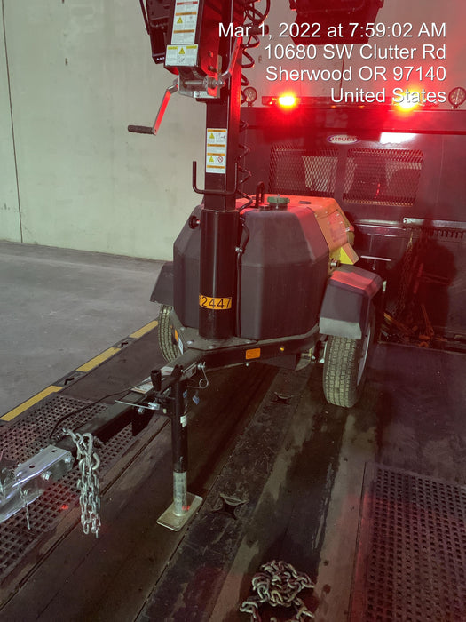 2021 Allmand NLV3GR (4) LED Light Fixture 350W, 23' Vertical Mast, 3kW Prime, Towable, Deep Sea L401, Leveling Jacks, Yanmar T4F 5.8hp