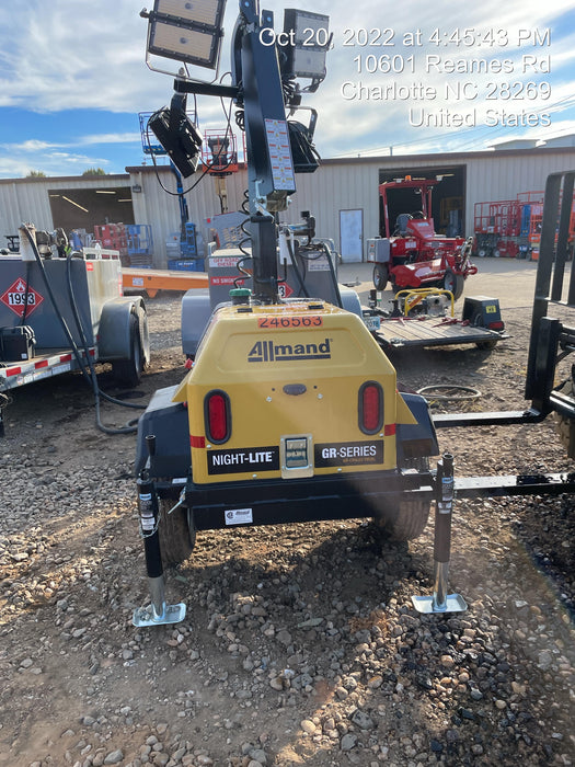 2022 Allmand NLV3GR (4) LED Light Fixture 350W, 23' Vertical Mast, 3kW Prime, Towable