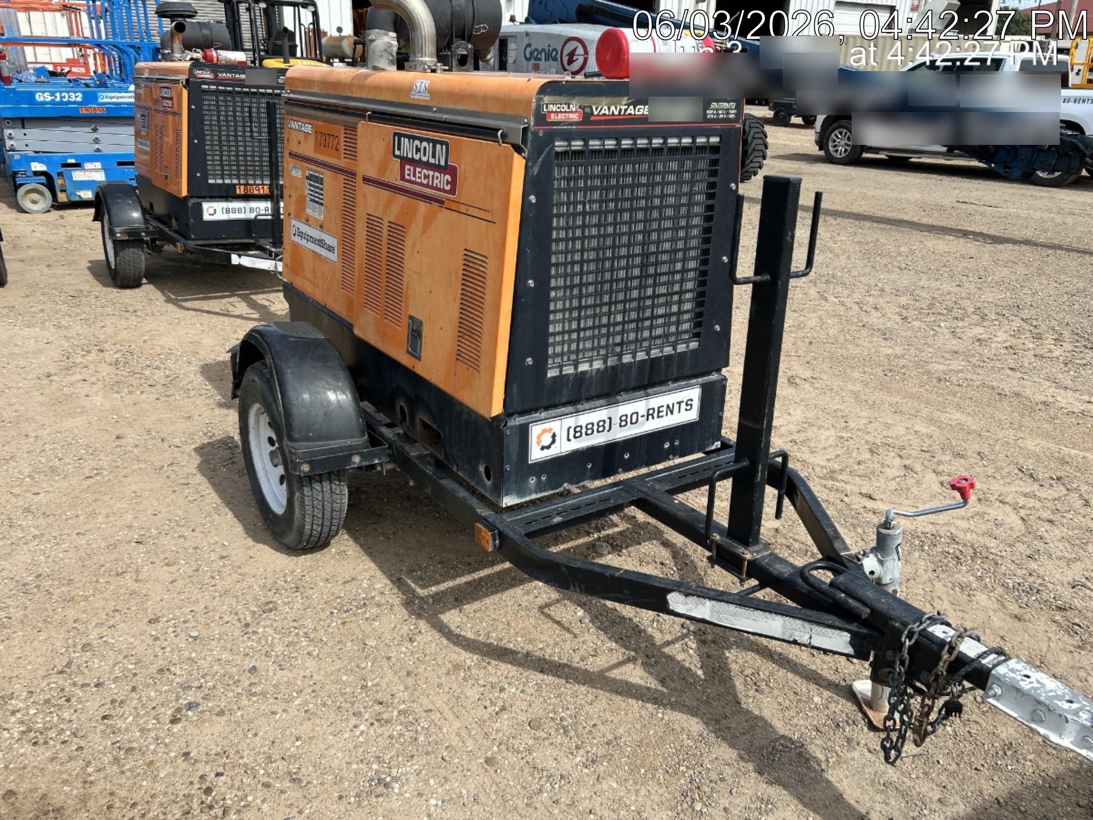 2021 Lincoln Electric Vantage 549X Ready Pak 3, ORANGE (includes trailer, cable rack, fender light kit)