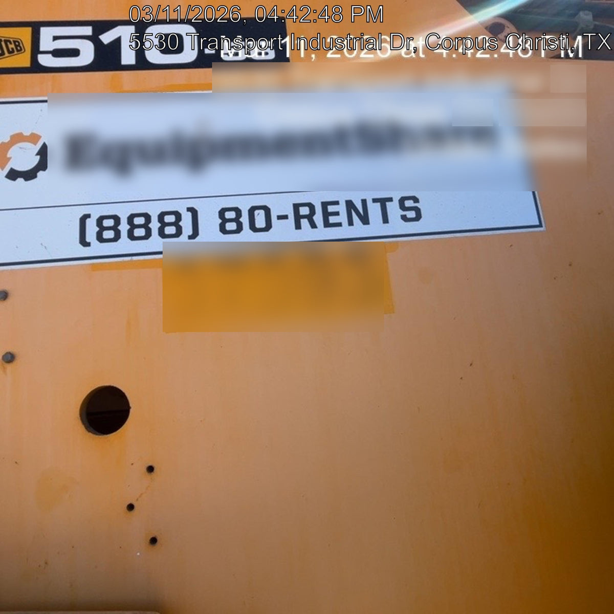 2019 JCB 510-56 74 HP w/CAB/HVAC, Beacon, Worklights, Aux Hydraulics, Solid Tires 66" Carriage/60" Forks