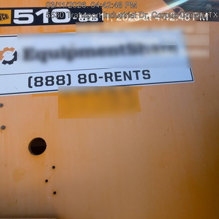 2019 JCB 510-56 74 HP w/CAB/HVAC, Beacon, Worklights, Aux Hydraulics, Solid Tires 66" Carriage/60" Forks