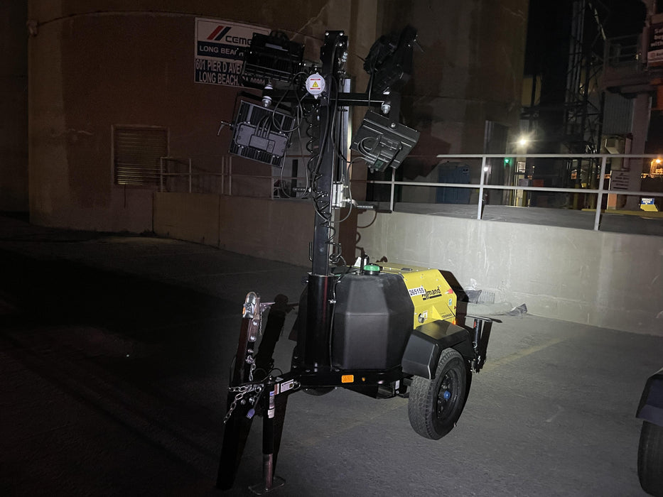 2022 Allmand NLV3GR (4) LED Light Fixture 350W, 23' Vertical Mast, 3kW Prime, Towable, ES Decals, T3