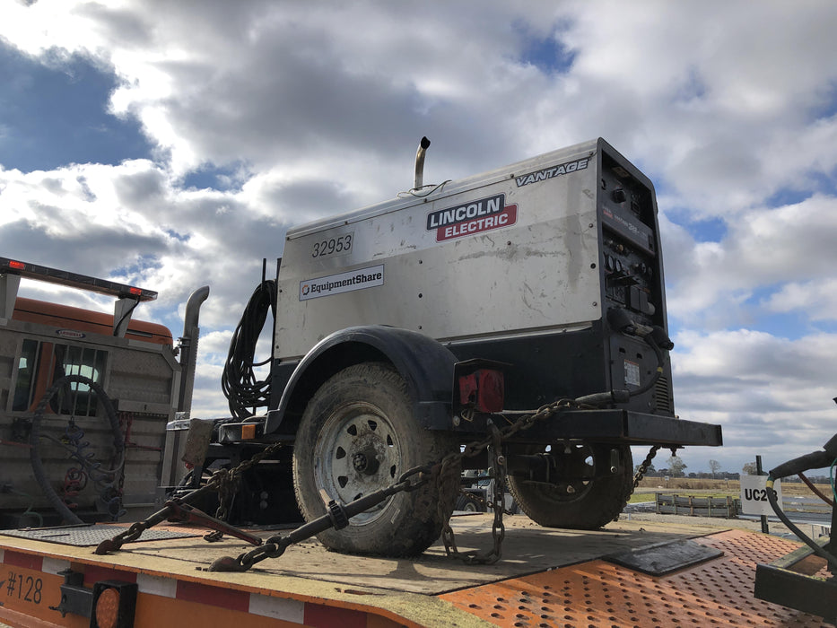 2019 Lincoln Electric Vantage 322 Welder Ready-Pak 3, Two wheel trailer, Fender and Light kit, Cable Rack