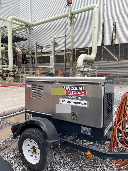 2019 Lincoln Electric Vantage 322 Welder Ready-Pak 3, Two wheel trailer, Fender and Light kit, Cable Rack