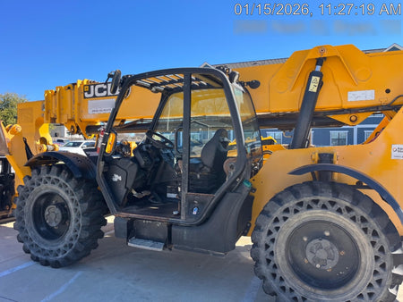 2019 JCB 510-56 Open ROPS, 74 HP, Solid Tires, Worklights, Beacon, Aux Hydraulics, Lifting Eye 72" Carriage/60" Forks