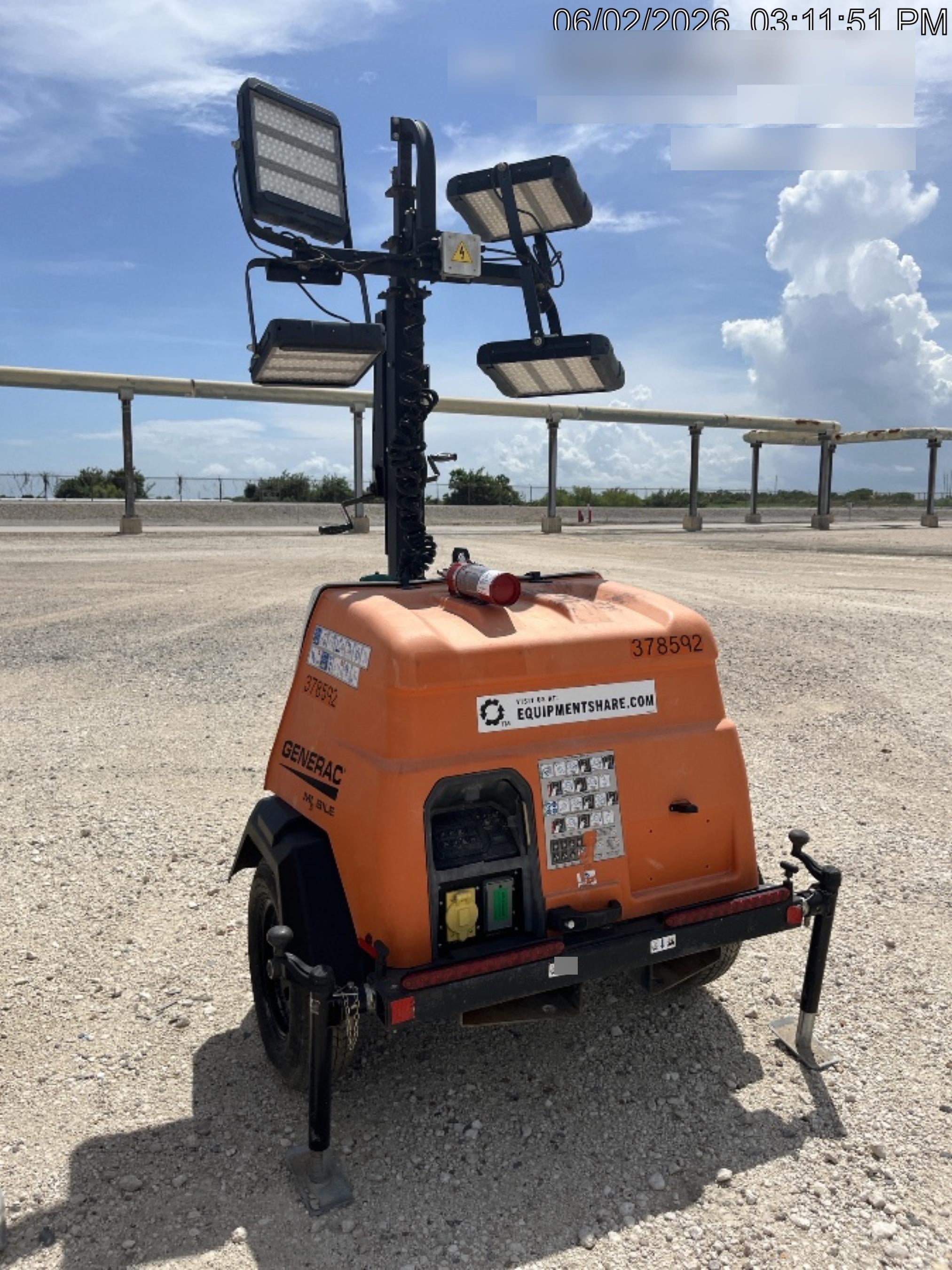 2023 Generac MLT2 Diesel, Flex Switch 120V Input, Powerzone Controller, 
(4) 320W LED Lights, 4kW Generator, 39.9 Gal Fuel Tank, 2" Ball, T3