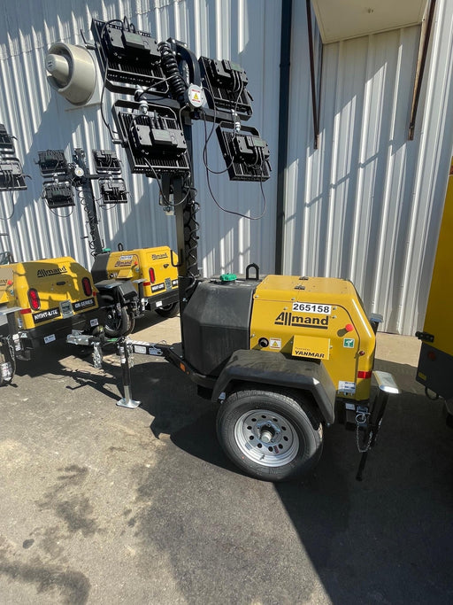 2022 Allmand NLV3GR (4) LED Light Fixture 350W, 23' Vertical Mast, 3kW Prime, Towable, ES Decals, T3