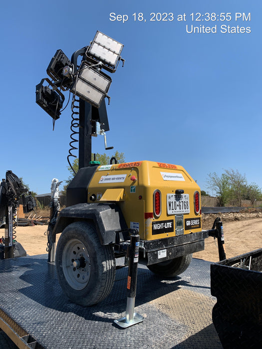 2022 Allmand NLV3GR (4) LED Light Fixture 350W, 23' Vertical Mast, 3kW Prime, Towable, Deep Sea L401, Leveling Jacks, Yanmar T4F 5.8hp