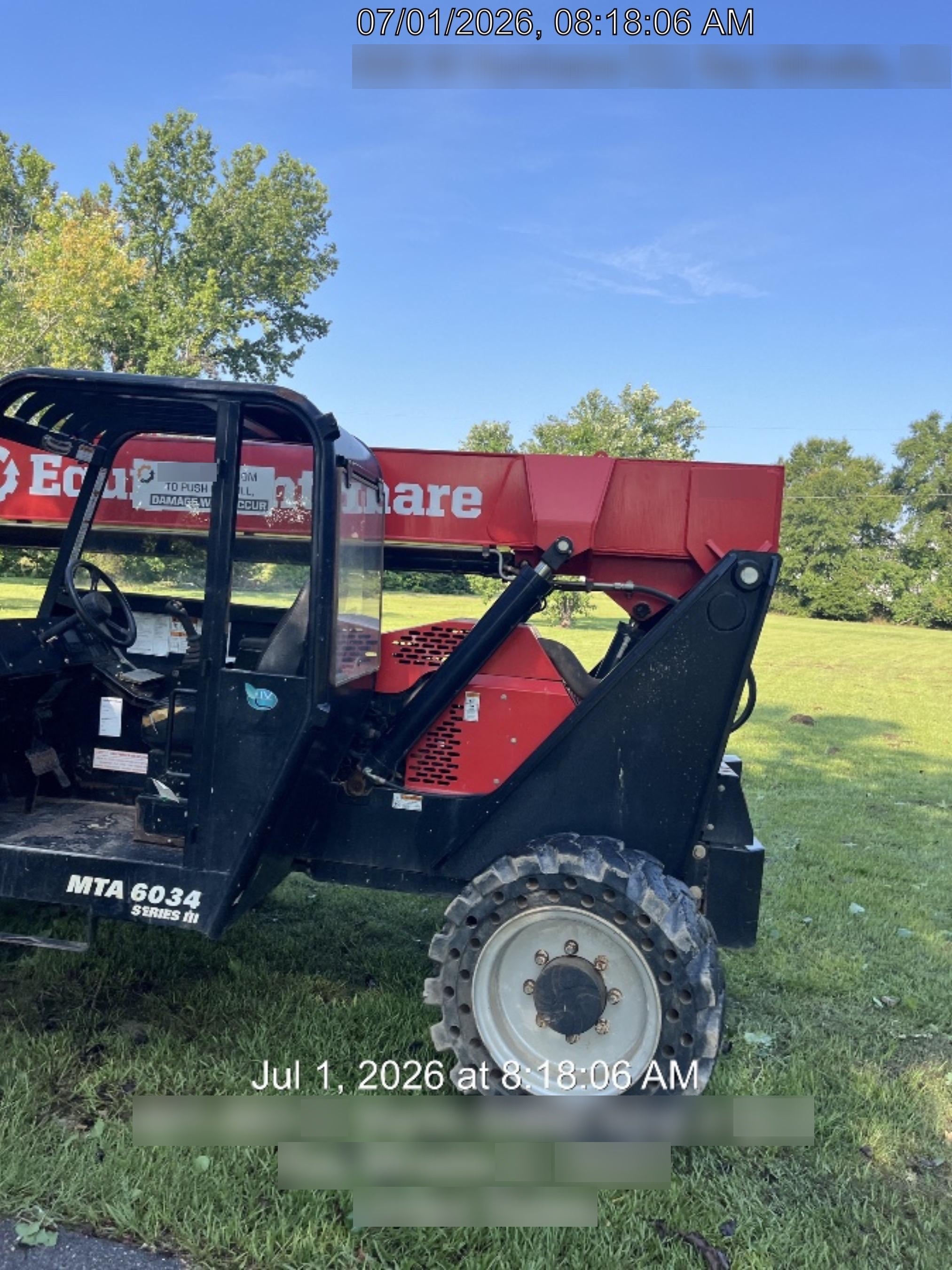 2019 Manitou MTA6034 Manitou MTA6034 Canopy, LED Work Lights, Solid Tires, Beacon, Auxiliary Hydraulics w/48" Carriage and 48" Forks