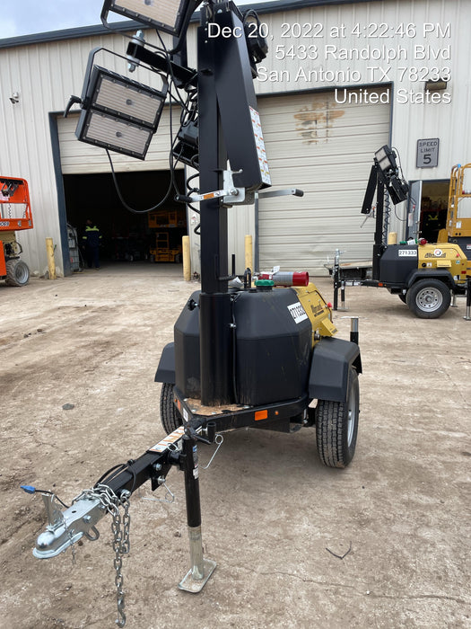 2022 Allmand NLV3GR (4) LED Light Fixture 350W, 23' Vertical Mast, 3kW Prime, Towable, ES Decals, T3