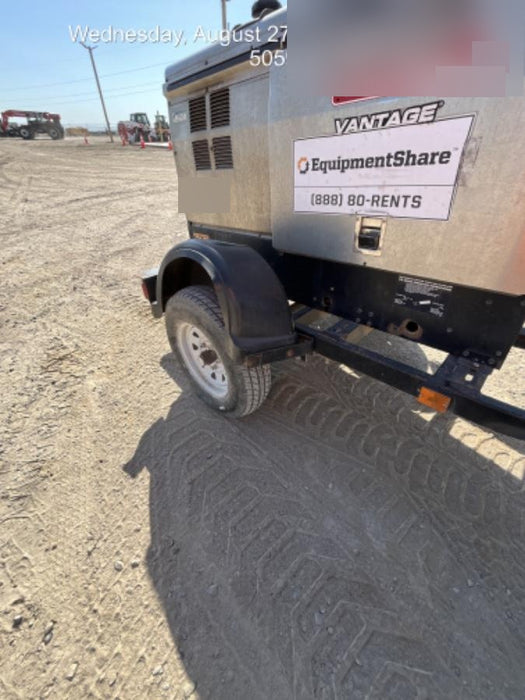 2019 Lincoln Electric Vantage 322 Welder Ready-Pak 3, Two wheel trailer, Fender and Light kit, Cable Rack