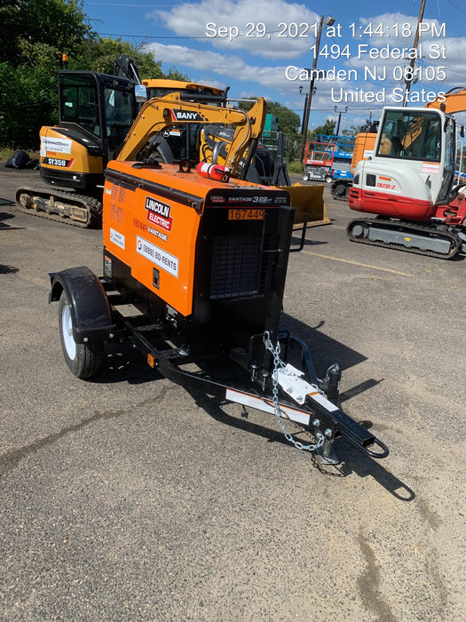 2021 Lincoln Electric Vantage 322 Vantage 322 Ready Pak 3 w/ Decals, ORANGE (includes trailer, cable rack, fender light kit) NO Telematics