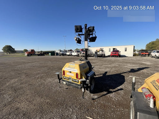 2022 Allmand NLV3GR (4) LED Light Fixture 350W, 23' Vertical Mast, 3kW Prime, Towable, Deep Sea L401, Leveling Jacks, Yanmar T4F 5.8hp