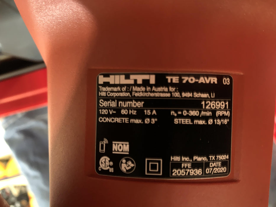 2020 HILTI TE 70-AVR
