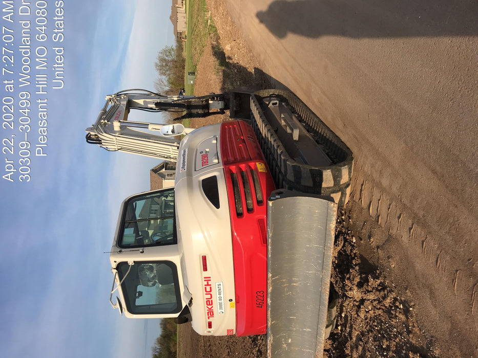 2019 Takeuchi TB290 Cab/Heat/AC Rubber tracks, Dozer blade, Travel alarm, Auxiliary hydraulics w/Manual QC, Hydraulic thumb, 18", 24", and 36" Buckets
