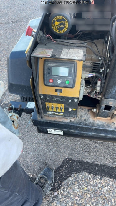 2022 Allmand NLV3GR (4) LED Light Fixture 350W, 23' Vertical Mast, 3kW Prime, Towable, Deep Sea L401, Leveling Jacks, Yanmar T4F 5.8hp