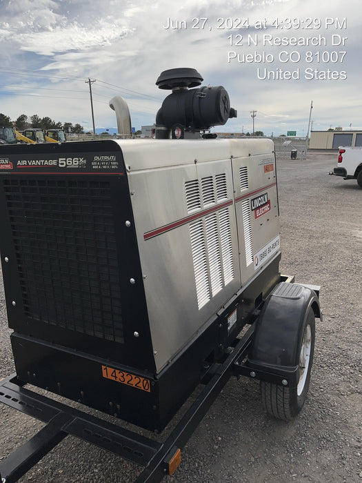 2021 Lincoln Electric Air Vantage 566 Air Vantage 566X Ready Pak 3 (includes trailer, cable rack, fender light kit); no telematics