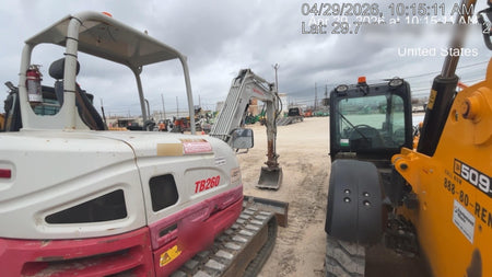 2019 Takeuchi TB260 Canopy, Standard Blade, Auxiliary hydraulics w/Manual QC, Hydraulic thumb, 12" ,18", 24" Bucket