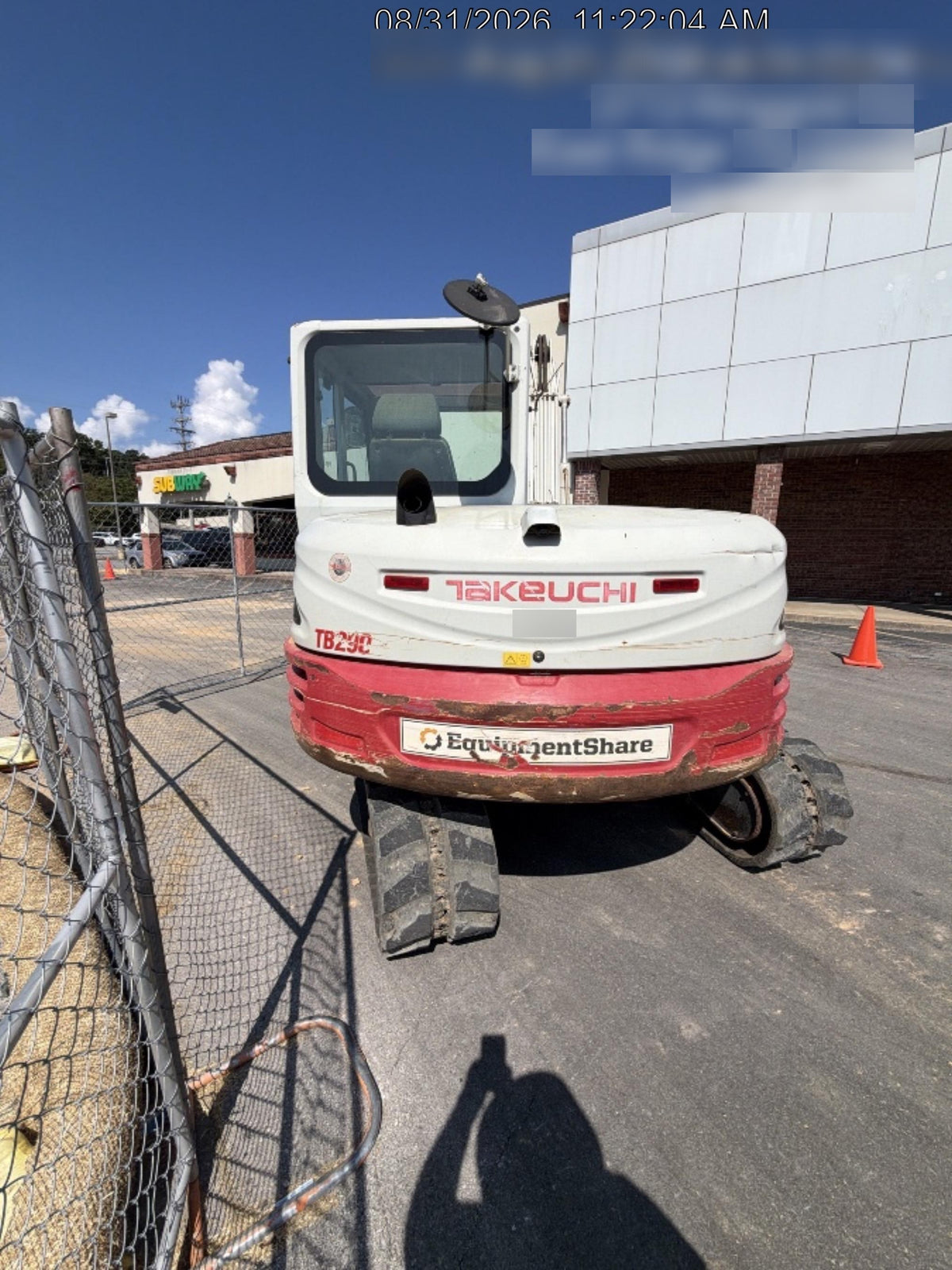 2019 Takeuchi TB290 Takeuchi TB290 Cab/Heat/AC w/Rubber Tracks, Auxiliary Hydraulics, Dozer Blade, Manual QC, 18/24/36" Buckets, Hydraulic Thumb Installed