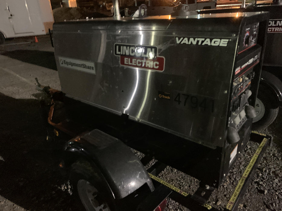 2019 Lincoln Electric Vantage 322 Ready-Pak 3, Two Wheel Trailer, Fender and Light Kit, Cable Rack