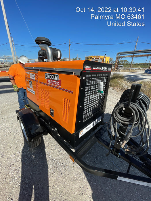 2021 Lincoln Electric Vantage 549X Ready Pak 3, ORANGE (includes trailer, cable rack, fender light kit)