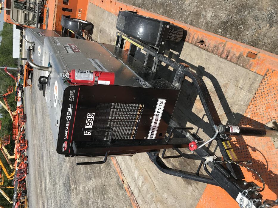 2019 Lincoln Electric Vantage 322 Welder Ready-Pak 3, Two wheel trailer, Fender and Light kit, Cable Rack
