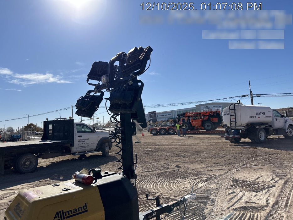 2022 Allmand NLV3GR (4) LED Light Fixture 350W, 23' Vertical Mast, 3kW Prime, Towable, ES Decals, T3