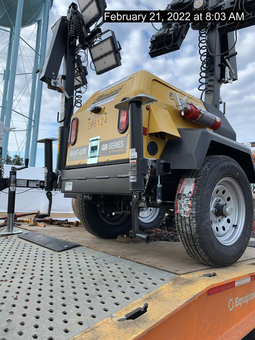 2022 Allmand NLV3GR (4) LED Light Fixture 350W, 23' Vertical Mast, 3kW Prime, Towable, Deep Sea L401, Leveling Jacks, Yanmar T4F 5.8hp