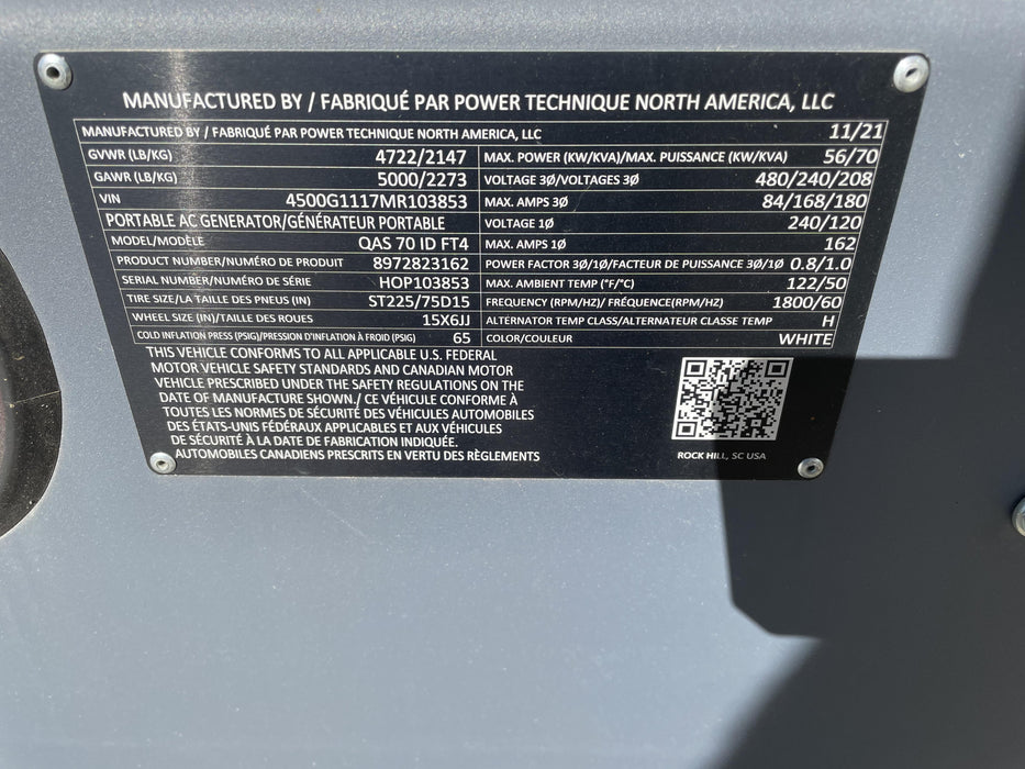 2021 ATLAS COPCO QAS 70