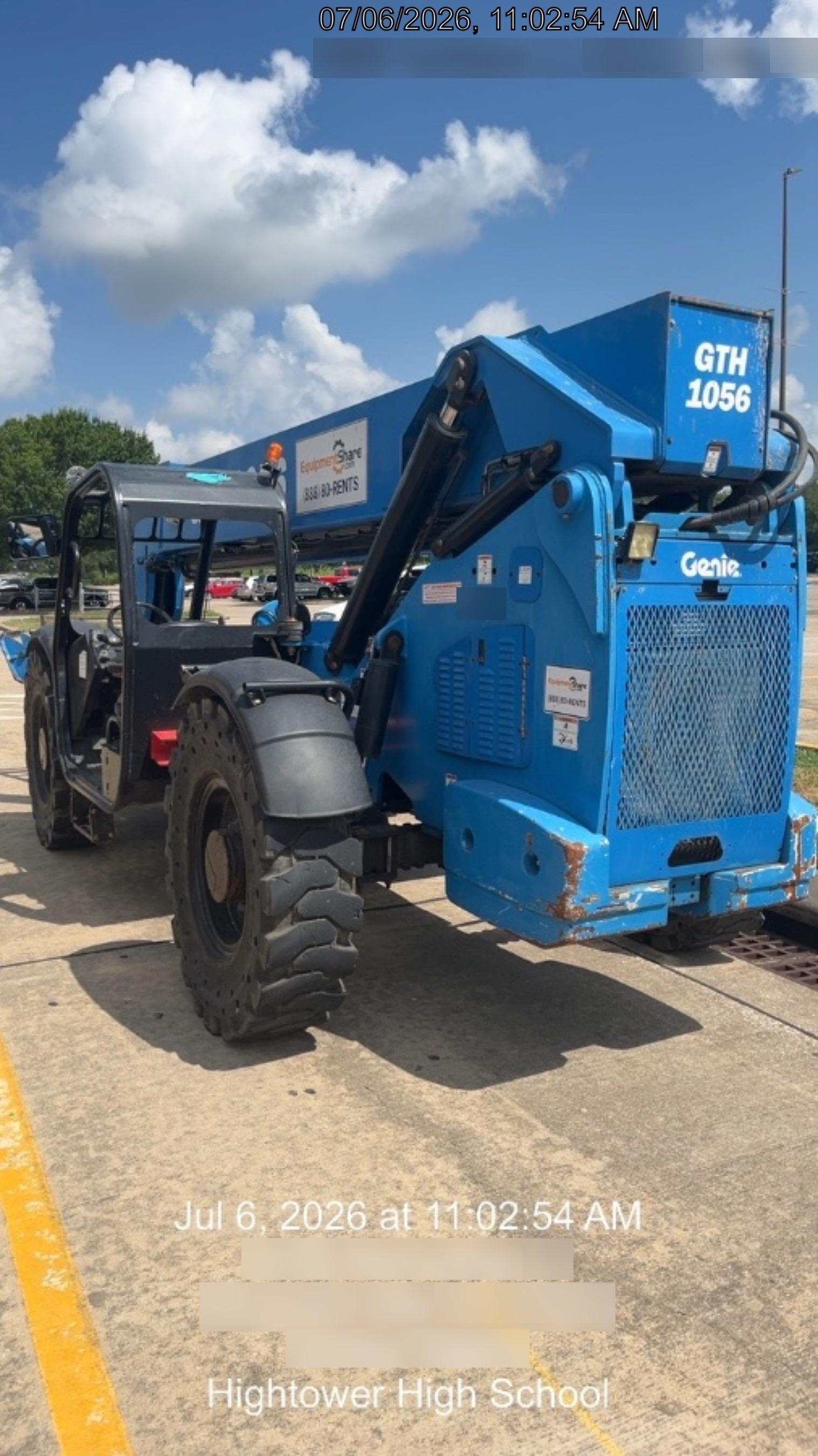 2019 Genie GTH-1056 Canopy, Solid RT Tires, LED Work Lights, Beacon 60" QA Carriage, 60" Forks