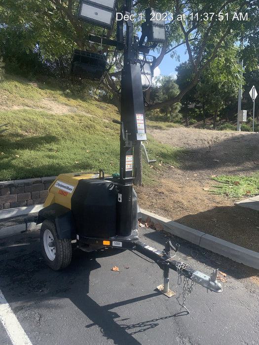 2021 Allmand NLV3GR (4) LED Light Fixture 350W, 23' Vertical Mast, 3kW Prime, Towable, Deep Sea L401, Leveling Jacks, Yanmar T4F 5.8hp