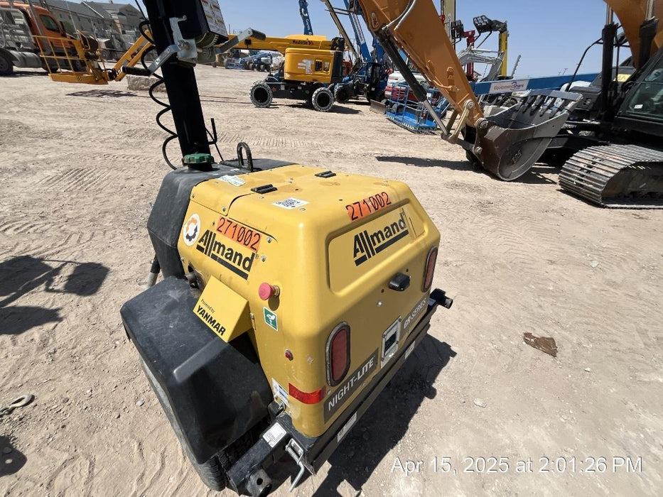 2022 Allmand NLV3GR (4) LED Light Fixture 350W, 23' Vertical Mast, 3kW Prime, Towable, ES Decals, T3