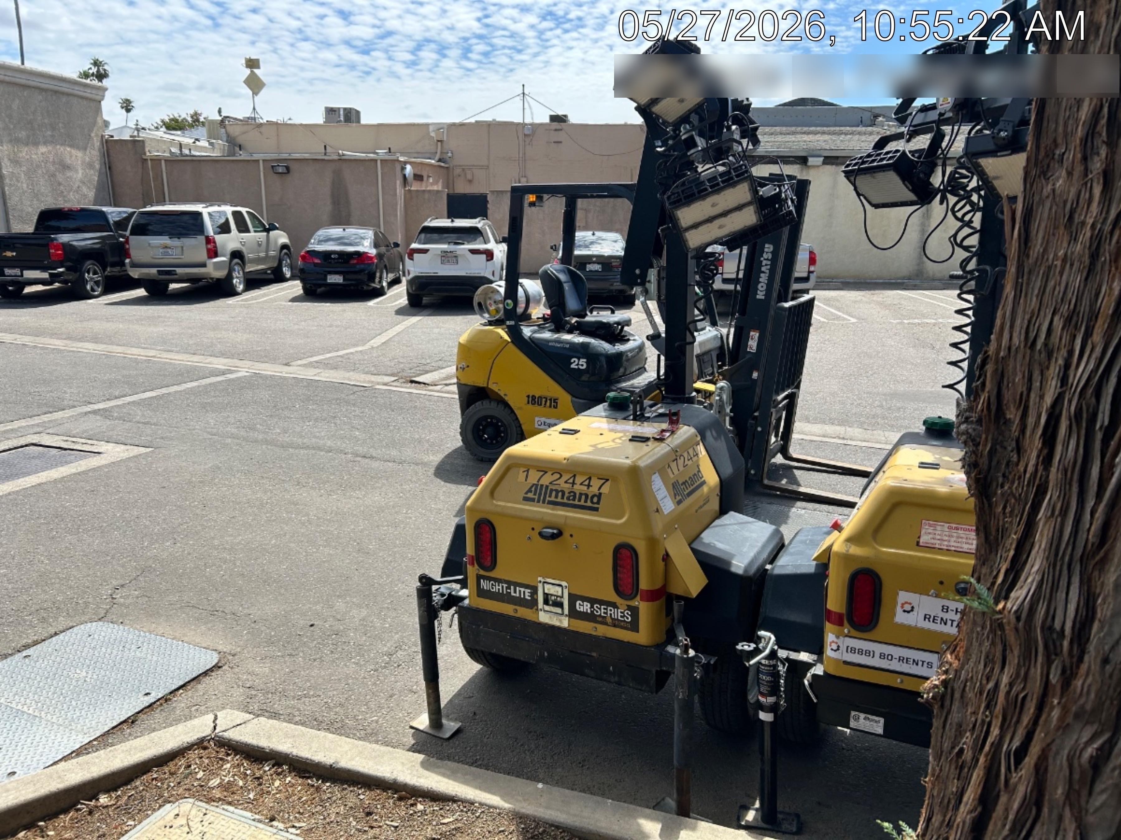2021 Allmand NLV3GR (4) LED Light Fixture 350W, 23' Vertical Mast, 3kW Prime, Towable, Deep Sea L401, Leveling Jacks, Yanmar T4F 5.8hp