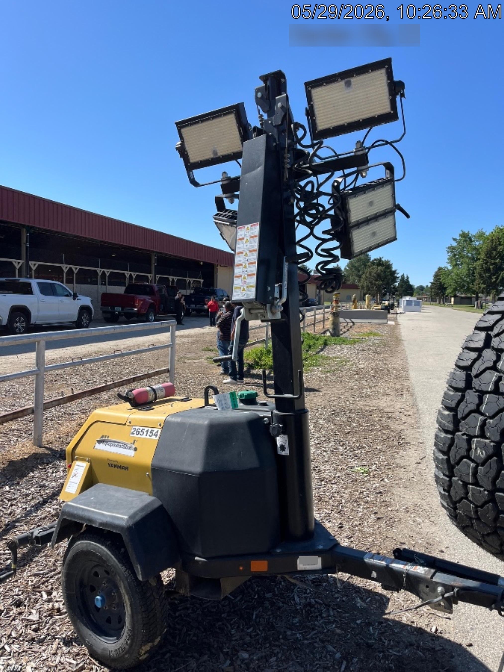 2022 Allmand NLV3GR (4) LED Light Fixture 350W, 23' Vertical Mast, 3kW Prime, Towable, ES Decals, T3