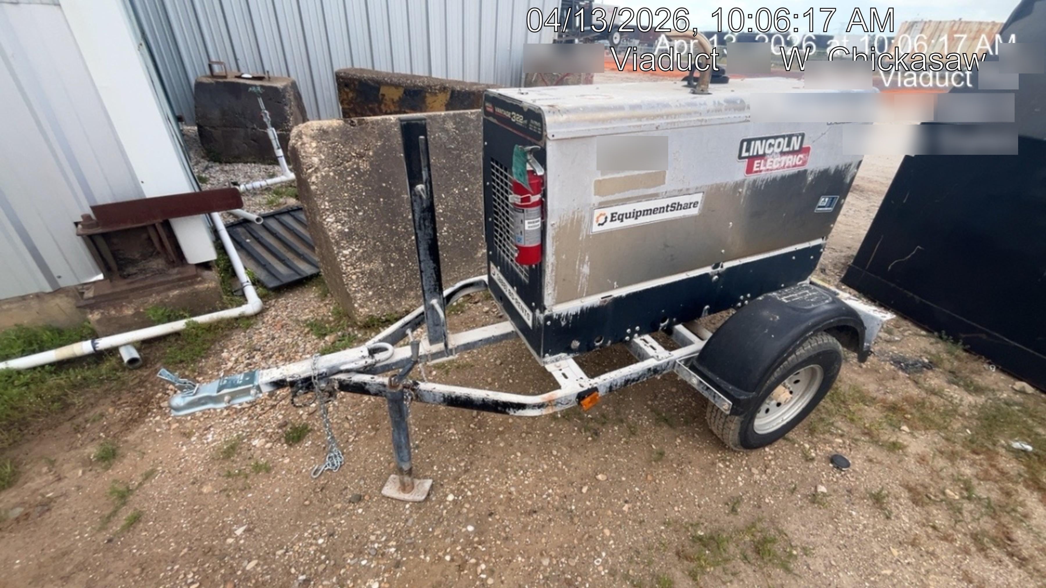2019 Lincoln Electric Vantage 322 Welder Ready-Pak 3, Two wheel trailer, Fender and Light kit, Cable Rack